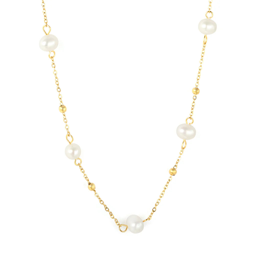 Freshwater Pearl on Gold Plated Chain