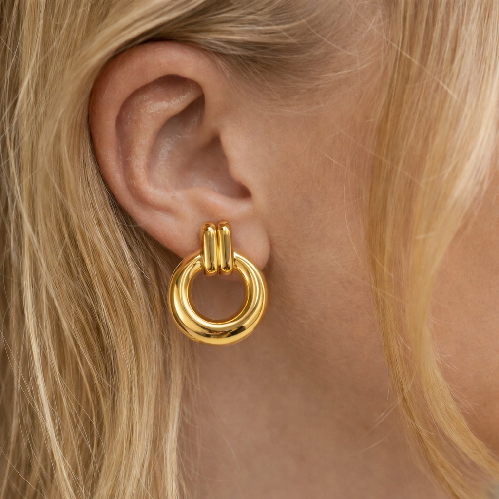 Round Ring Stud Earring