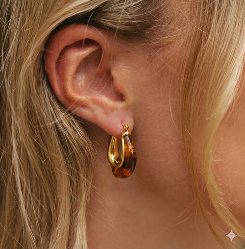 Amber Resin Earring