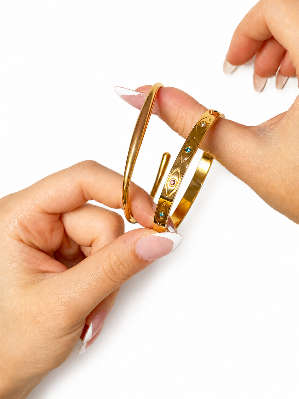Gold Eye Bangle Duo