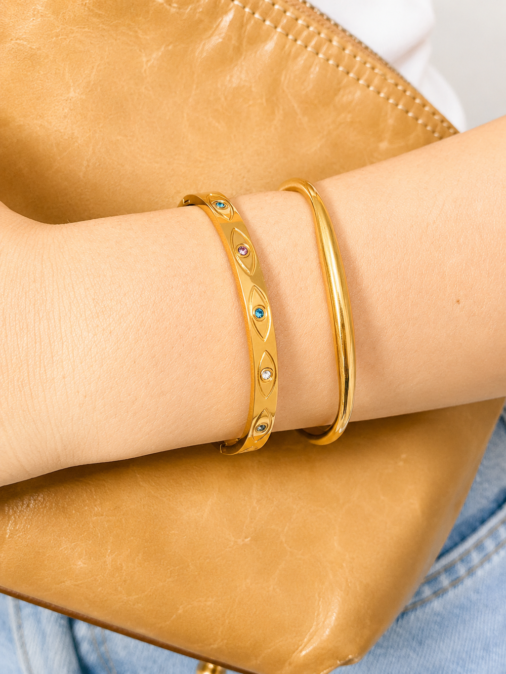Gold Eye Bangle Duo