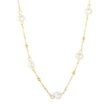 Freshwater Pearl and gold bead necklace