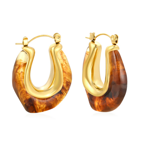 Amber Resin Earring