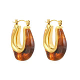 Amber Resin Earring