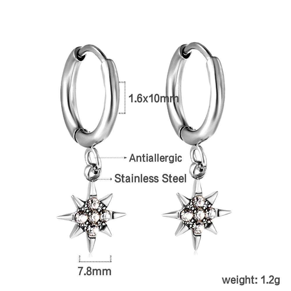 SS Lucky Star Hoop Earring