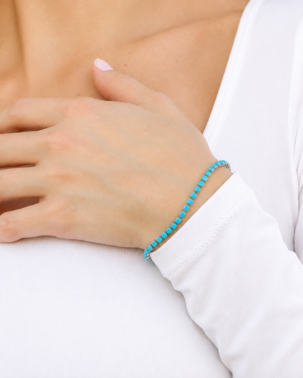 Turquoise Tennis Chain Bracelet
